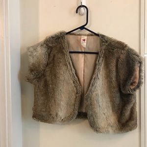 Faux fur shrug